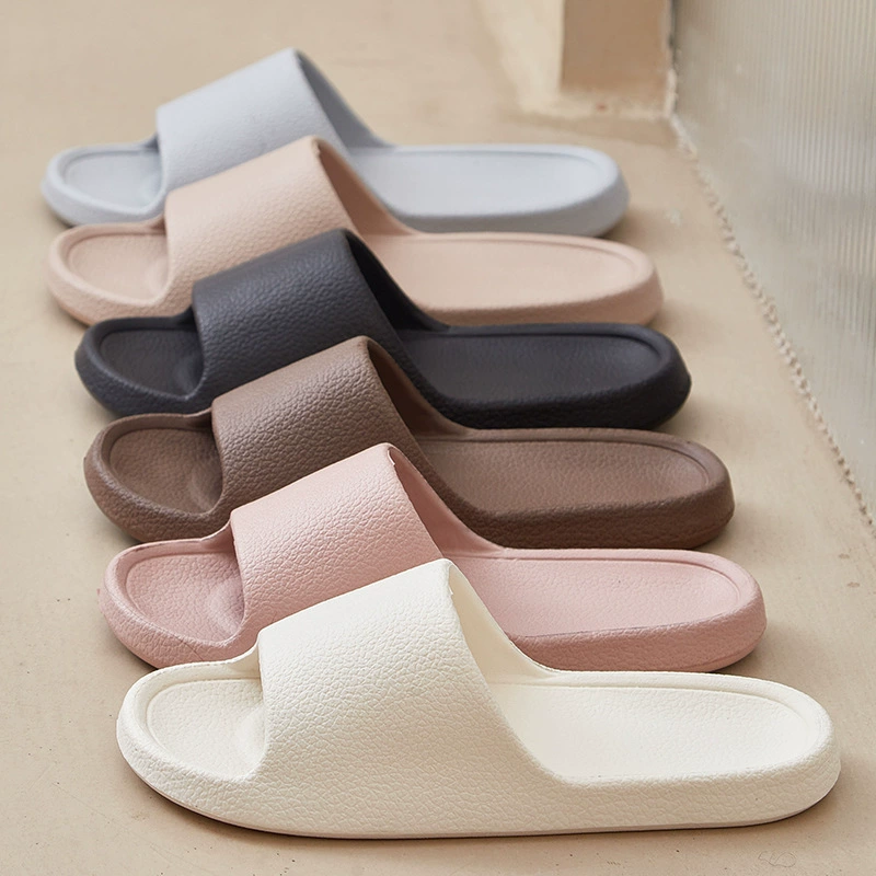Men Flip Flops Sandals With Soft Sole, Non slip Outdoor Slippers, Simple Solid Color Shower Shoes For Couples khaki 36 37