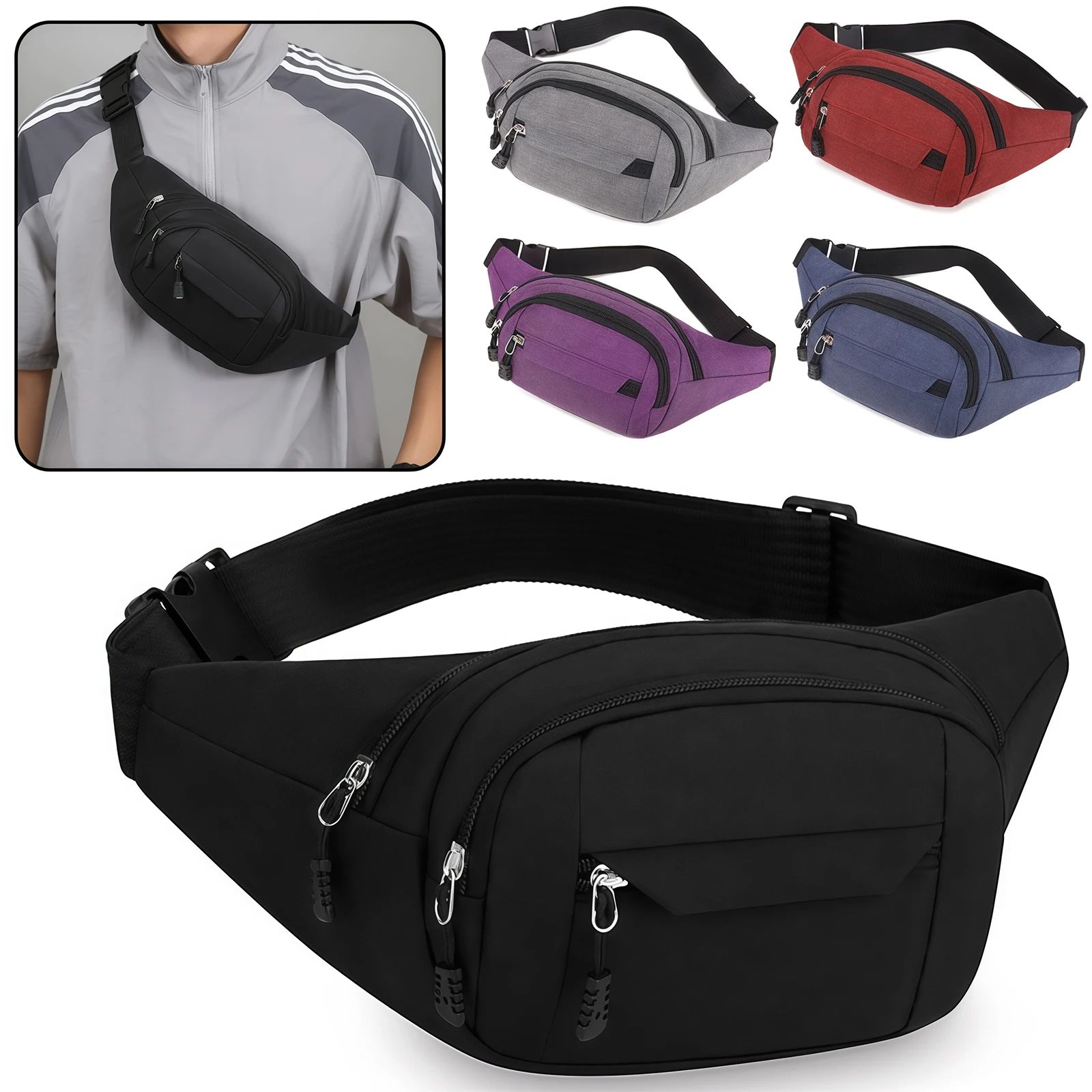 Multifunctional Mobile Waist Bag black