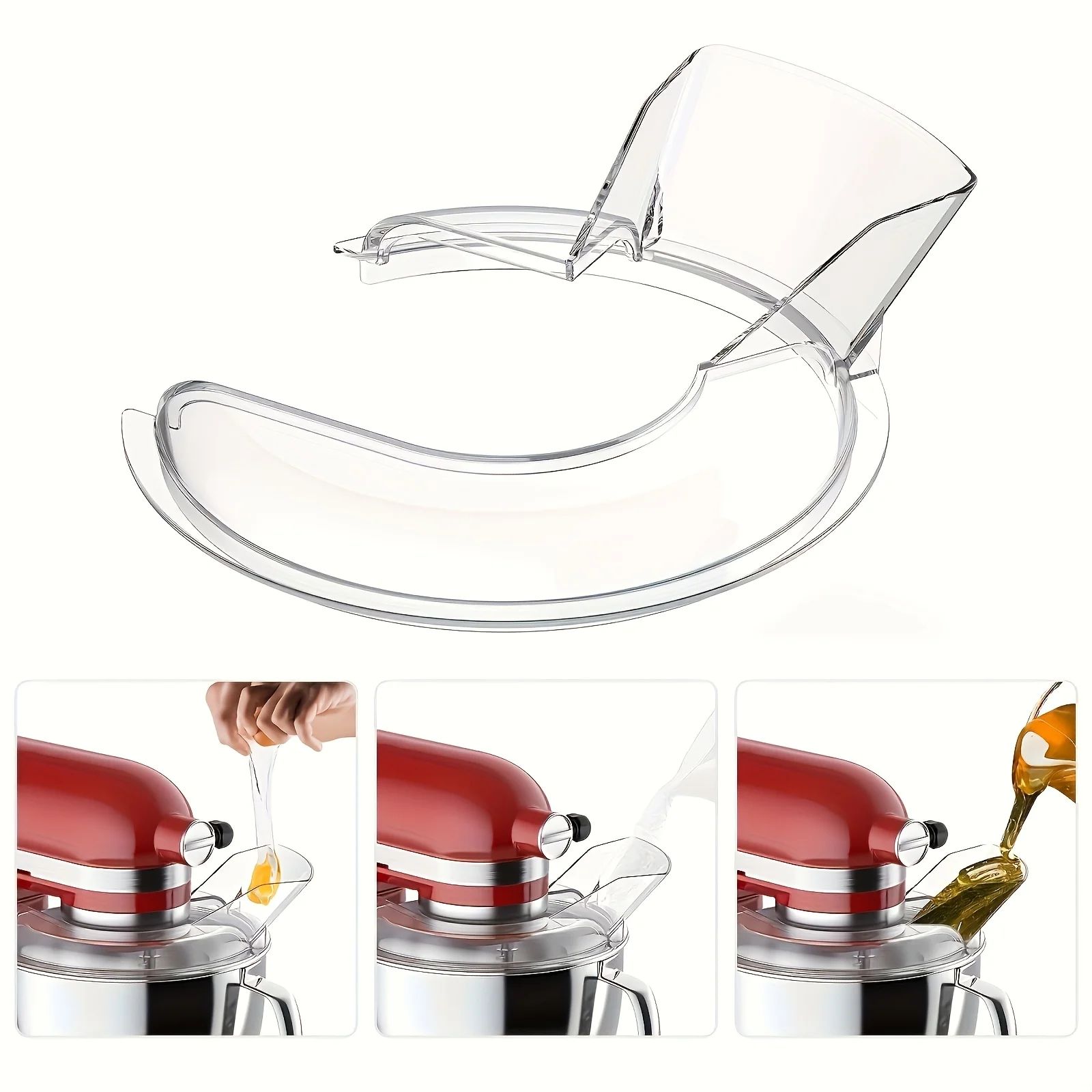 Clean Pour KitchenAid Splatter Guard With Clear Chute Precision Pouring Shield For 4.55 Quart Tilt Head Stand Mixers Clean Pour KitchenAid Splatter Guard With Clear Chute Precision Pouring Shield For 4.55 Quart Tilt Head Stand Mixers