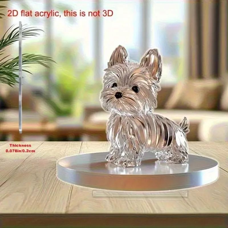 Flat Crystal Dog Ornament Small And Fun Decorative Statue For Bedroom And Office Flat Crystal Dog Ornament Small And Fun Decorative Statue For Bedroom And Office