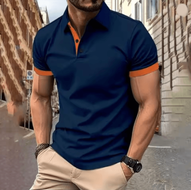 Mens Short Sleeve Color Block Lapel Shirt Casual Fashion Top 12 xl
