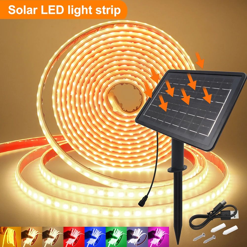 Solar Waterproof LED Light Strip 24V IP68 Outdoor Garden & Party Lighting led Strip Light white 5m