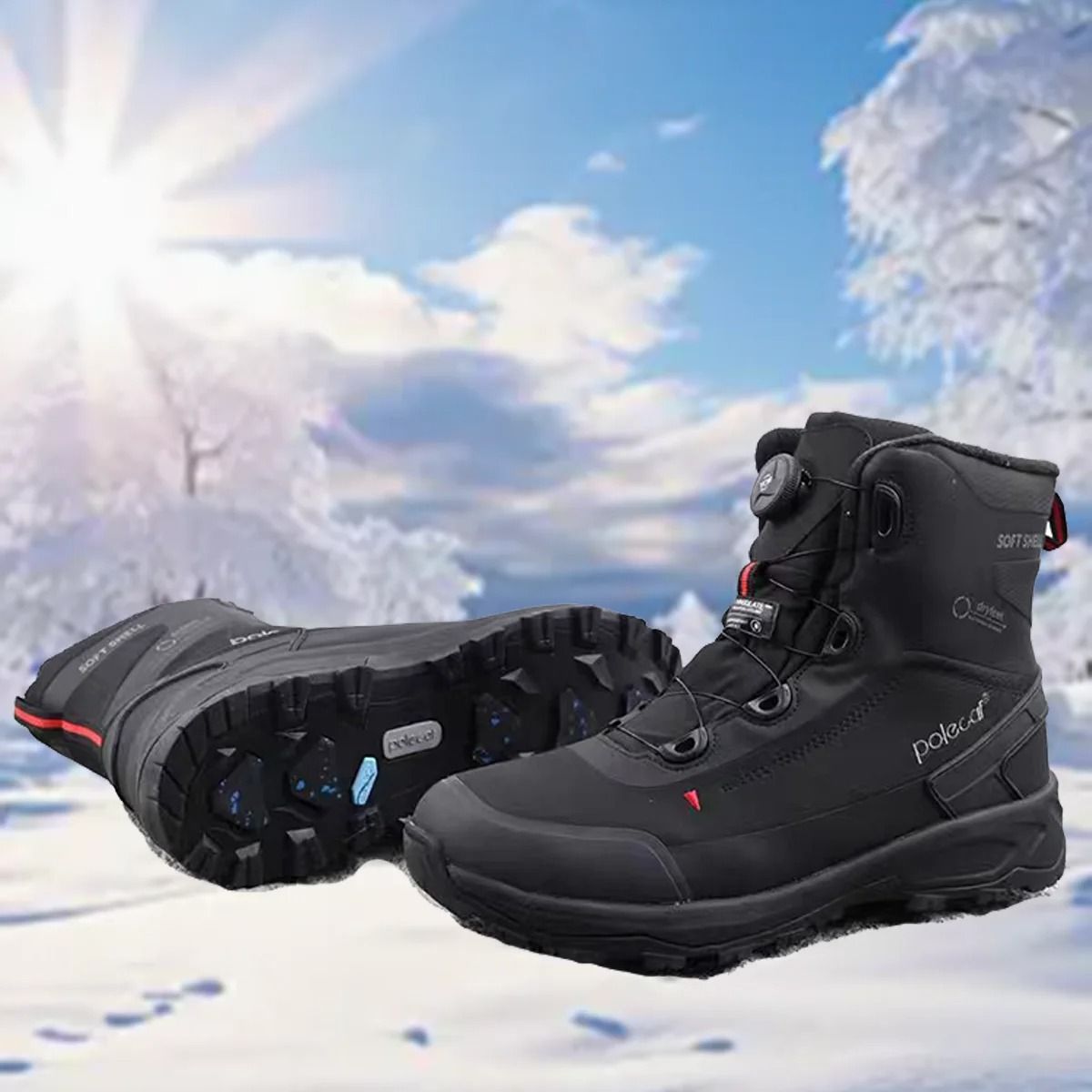 Mens Winter Snow Boots Warm Fur Lined Non Slip Ankle Outdoor Footwear gray us 11