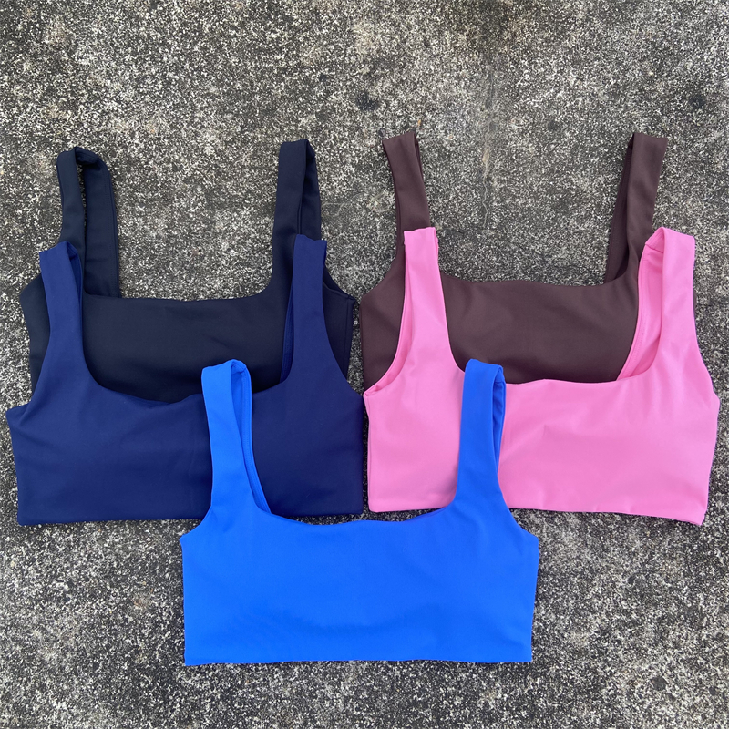 High Impact Sports Bra Top, Push Up Gym Workout Tank Top, Breathable Women Yoga Vest, Fitness Clothes With Chest Pad electric Blue s