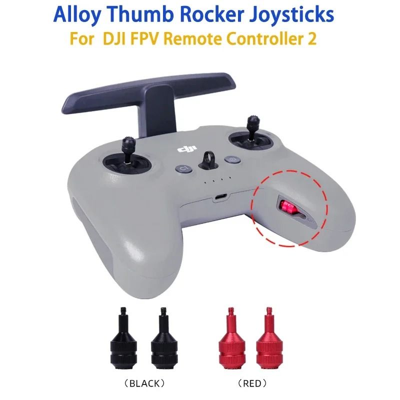 Aluminum Alloy Control Stick Joystick For DJI FPV Remote Controller 2 black