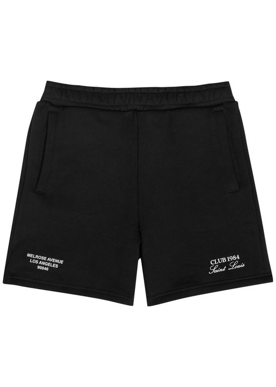 Melrose Printed Cotton Shorts - Black - Club 1984 Shorts