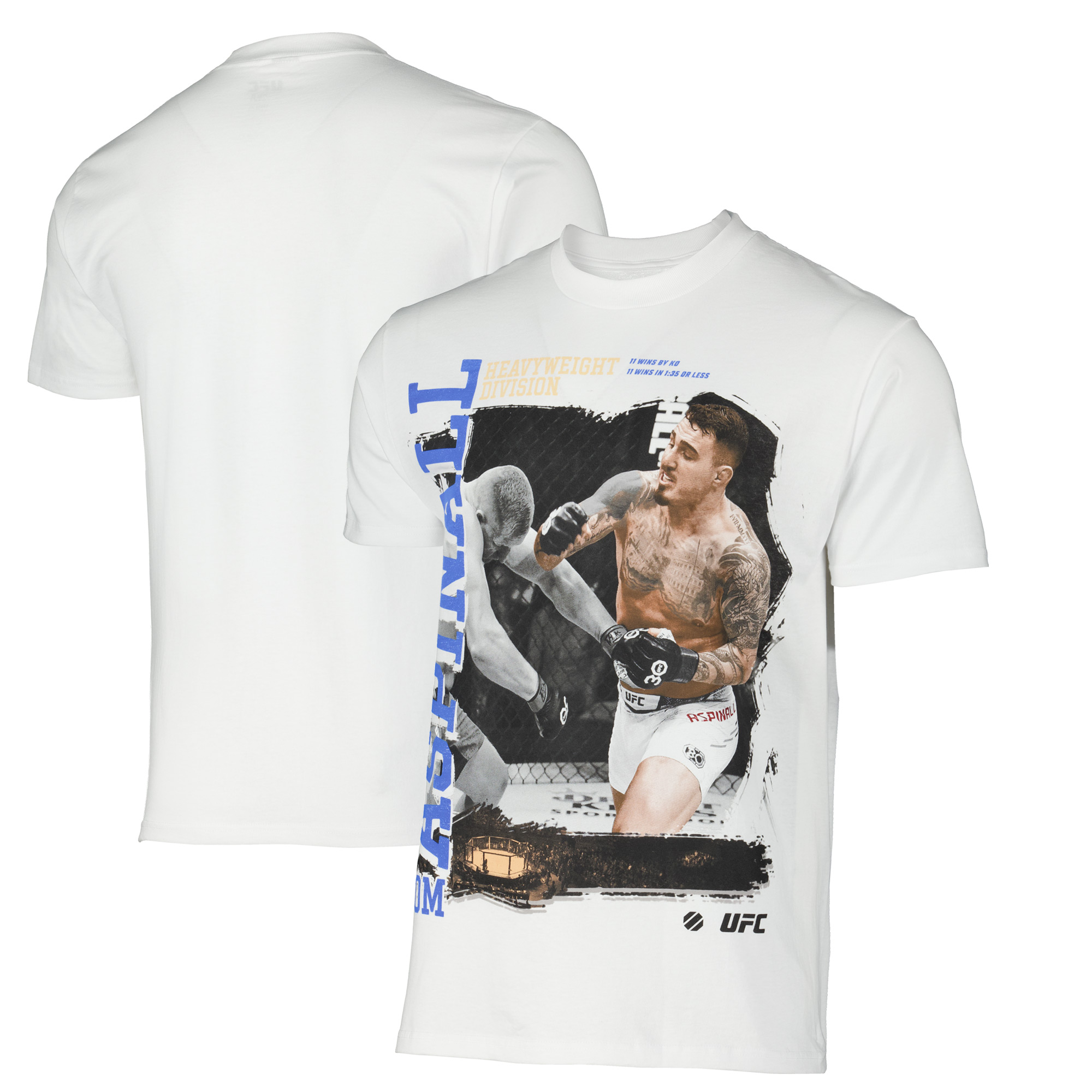 UFC Herren-T-Shirt in Weiß mit Tom Aspinall Badger-Motiv Image