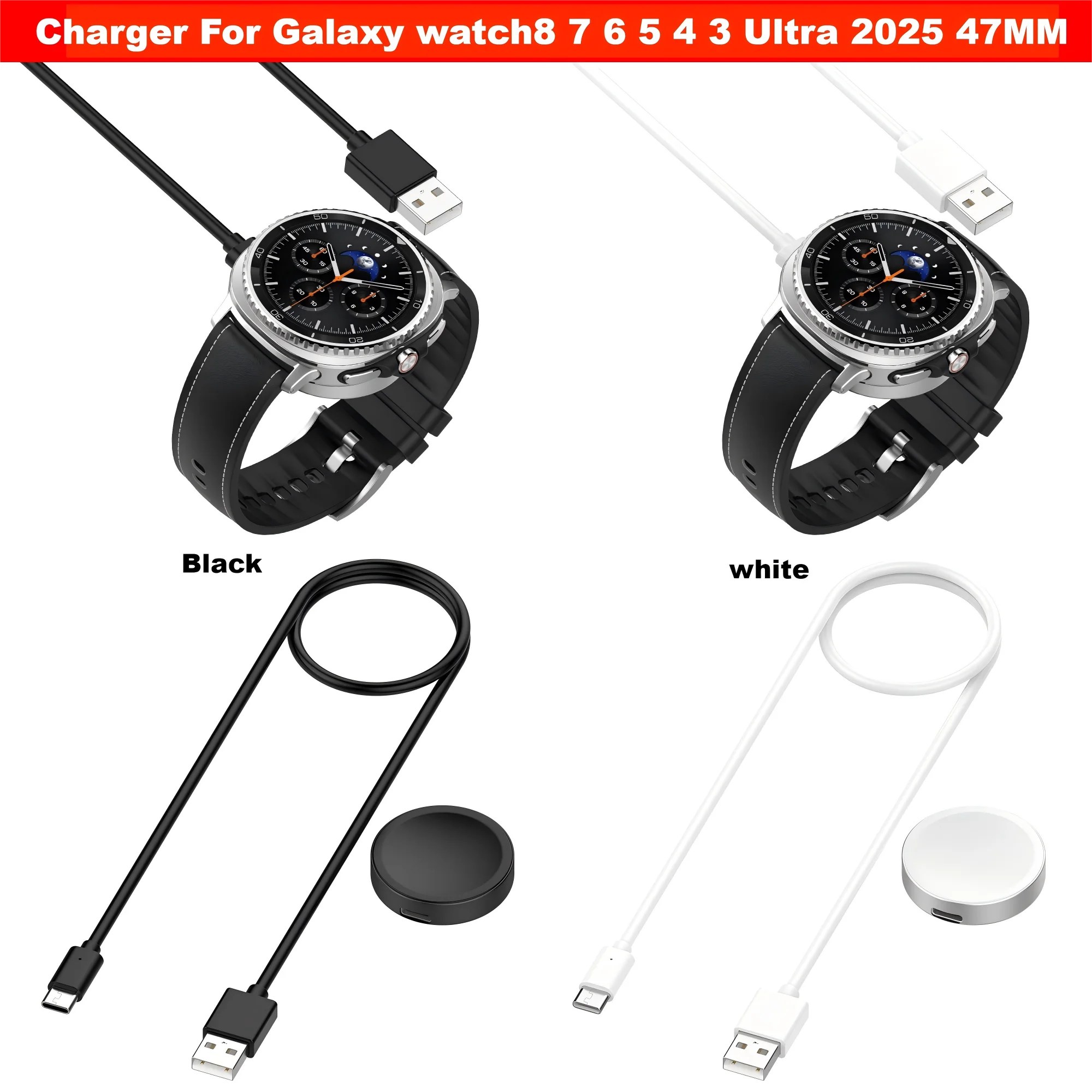 Charger For Samsung Galaxy watch 8 7 6 5 4 3 smart watch Charging cable For Galaxy watch Ultra 2025 47mm Galaxy watch8 Adapter