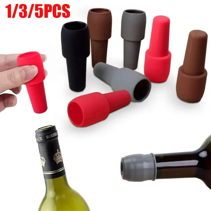 Bouchons de vin en Silicone, scelleuse de bouteilles de boissons, bouchon de bouteille de vin mousseux réutilisable, gardant le vin, le Champagne, outils de cuisine frais
