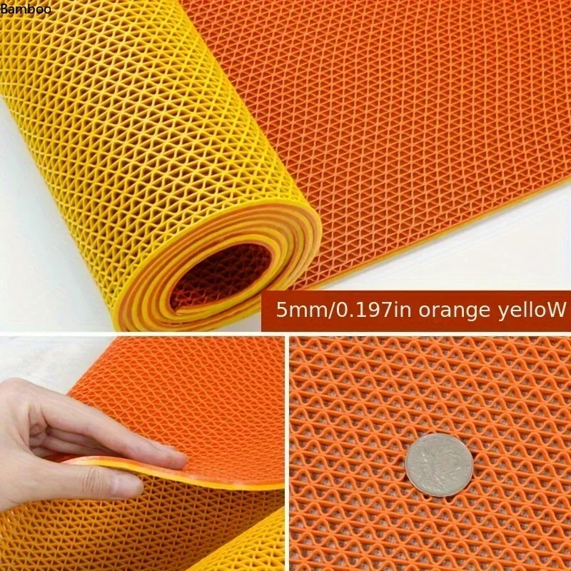 PVC Bathroom Mat - Thick Commercial Grade Floor Mat,Showers and Kitchen Doors,Bathroom Mat 1800G Weight Two-tone Non-slip