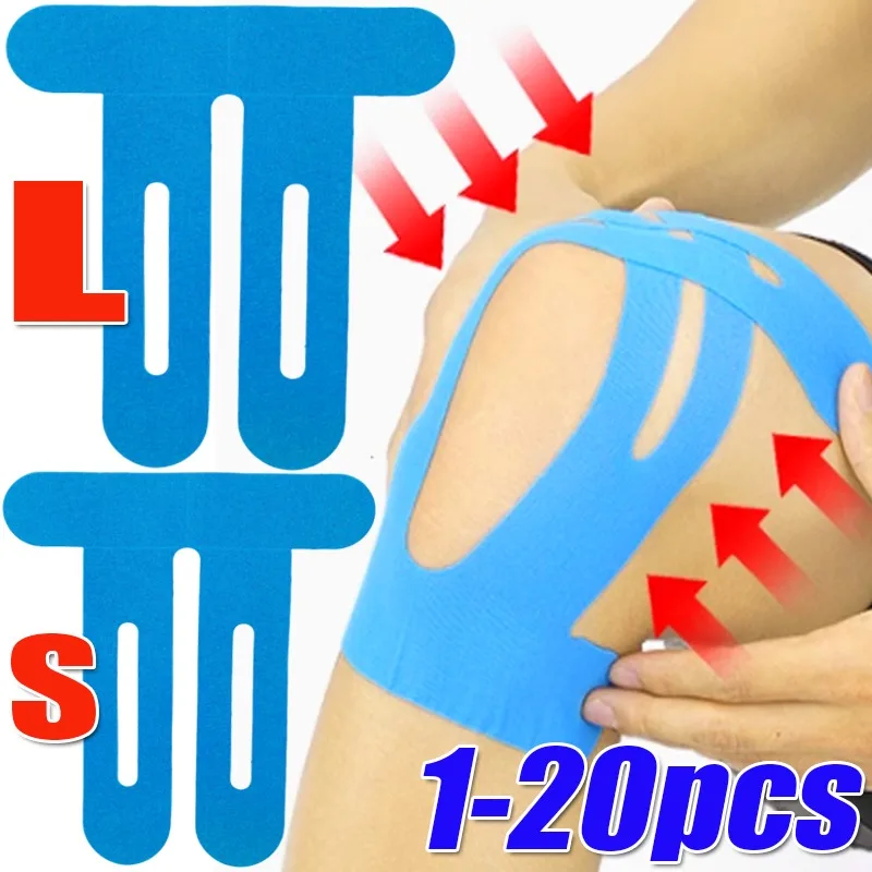 1–20 Stück atmungsaktive Knieschützer für den Sport mit vorgeschnittenem Sportband, Muskelpflaster, spezieller elastischer Verband zur Verbesserung der Kniestütze Image