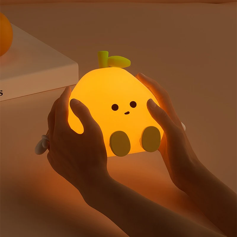 USB wiederaufladbare Nachtlicht Orange Silikon Nachtlichter Touch Sensor Schlafzimmer Nachttisch Katze Lampe mit Fernbedienung für Kinder Baby Geschenk