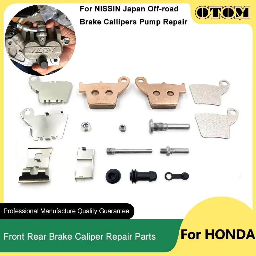 OTOM Motorrad Vorne Hinten Bremssattel Reparatur Kit Pin Frühling Pads Für Nissin HONDA YAMAHA KAWASAKI SUZUKI Japan Off-road Bikes Image