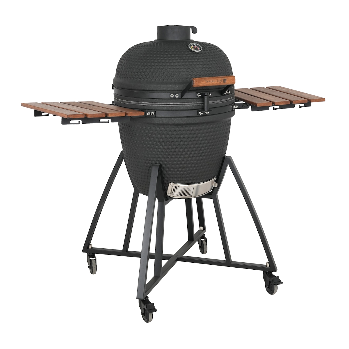 Tarrington House Kamado-Holzkohlegrill Naggado, Ø 47 cm, Divide & Conquer Kochsystem, Ablagetisch, fahrbar, Keramik/Edelstahl, mattschwarz Image