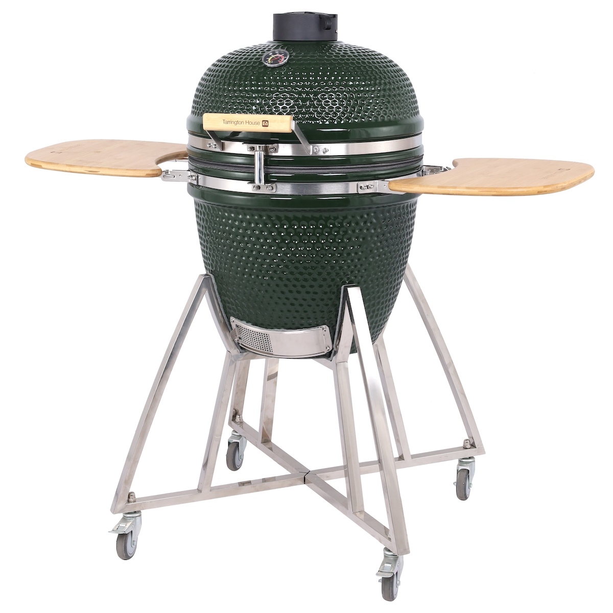 Tarrington House Kamado-Holzkohlegrill Naggado, Ø 47 cm, Divide & Conquer Kochsystem, Ablagetisch, fahrbar, Keramik/Edelstahl, grün Image