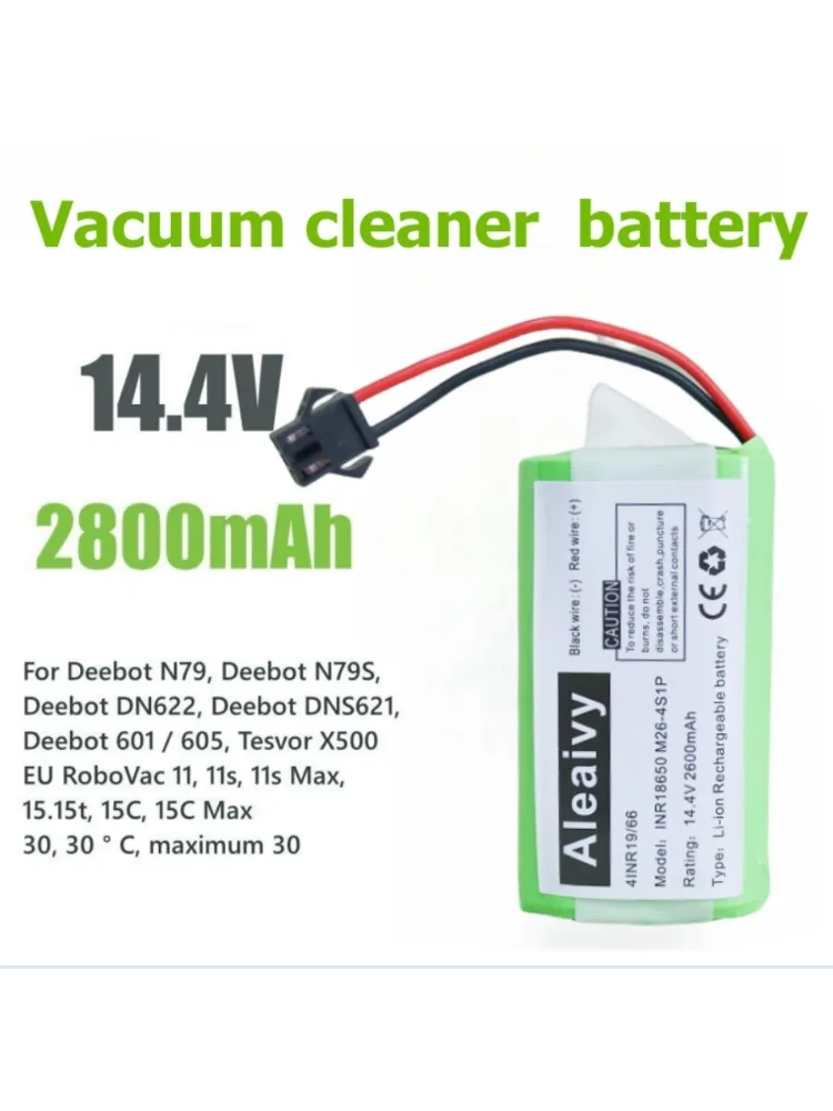 Aleaivy 14,4 V 2600 mAh kompatibel mit Ecovacs Deebot N79S, N79, DN622, Eufy RoboVac 11,11S Li-Ionen-Ersatzakku Image