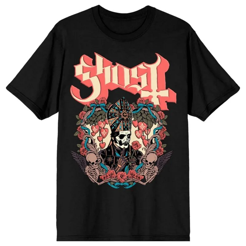 Ghost Papa Emeritus Herren Black Rock Band T-Shirt, trendige Marke, Retro Street Hip Hop Rock Fashion, Unisex T-Shirt