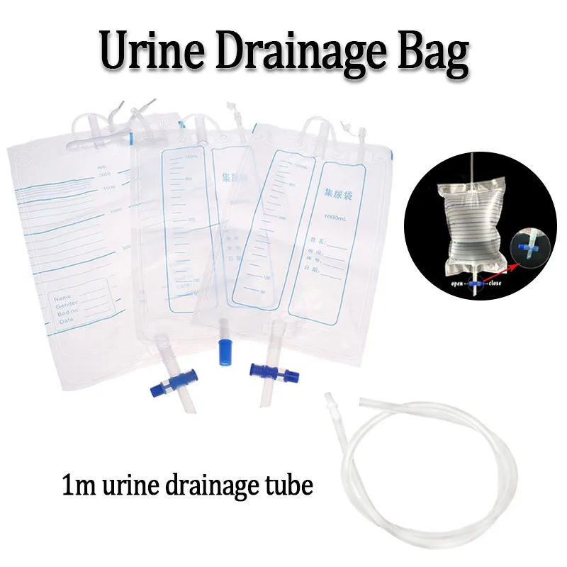 1000/2000ML Urin Sammelbeutel Entwässerungsbeutel Katheterbeutel Ältere Inkontinenzpflege Image