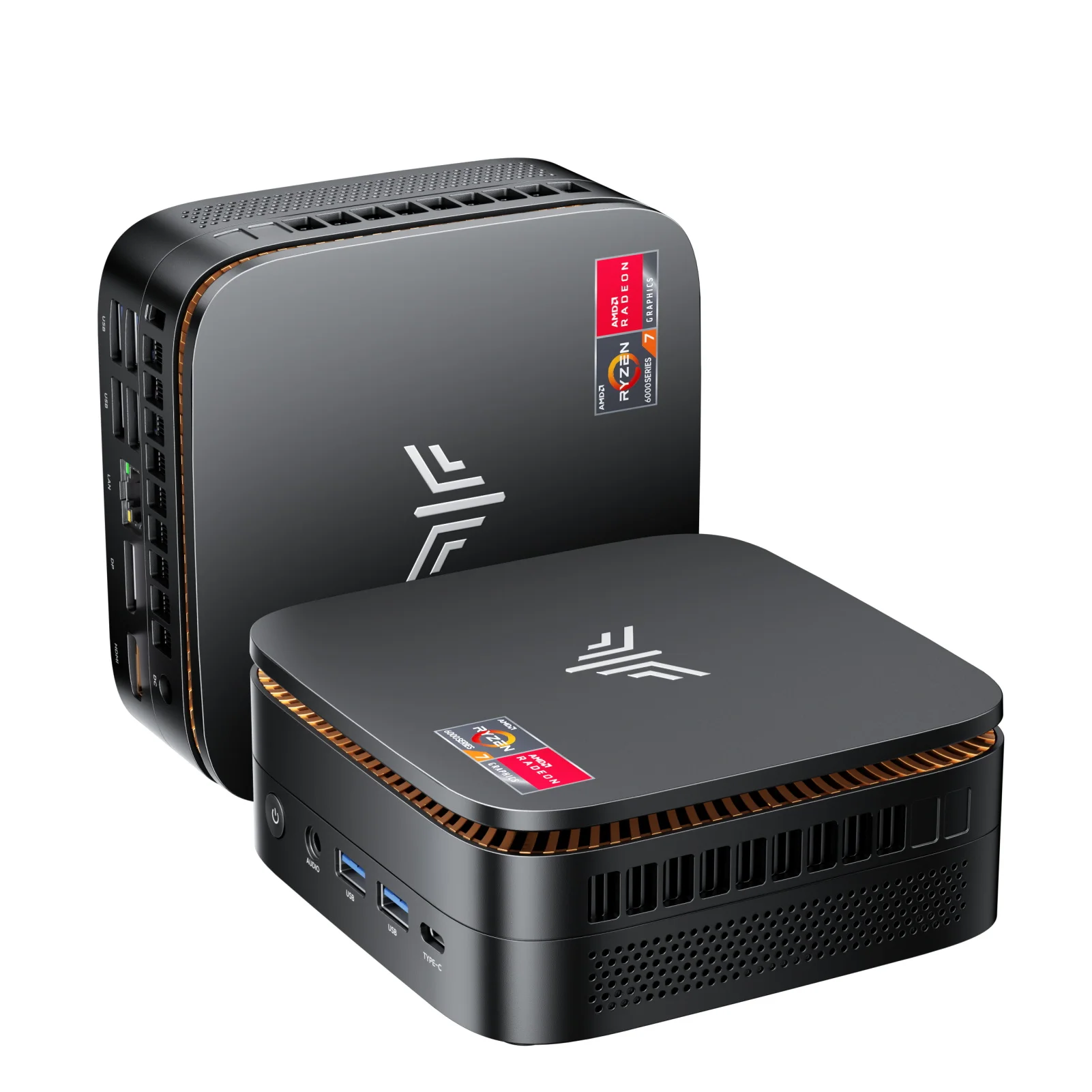 Mini PC AMD Ryzen 7 6800H, SSD 32 Go DDR5 1 To, triple écran 4K, ordinateur portable Windows 11 Pro pré-installé avec graphiques Radeon