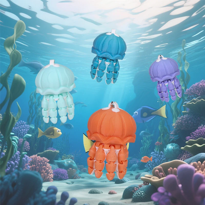 Schöner Oktopus-Schlüsselanhänger mit Taschenanhänger, niedliches Meerestier-Dekor Image