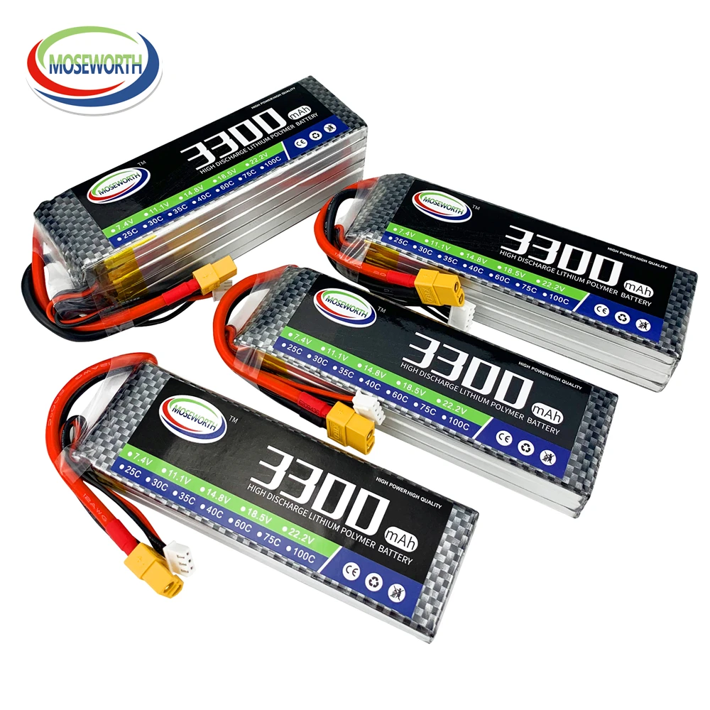 Großer Verkauf 2S 3S 4S 6S 1300 1800 2200 3300 4000 12000 16000mAh RC Spielzeug LiPo batterie Für RC Hubschrauber Quadcopter Auto Boot Drone