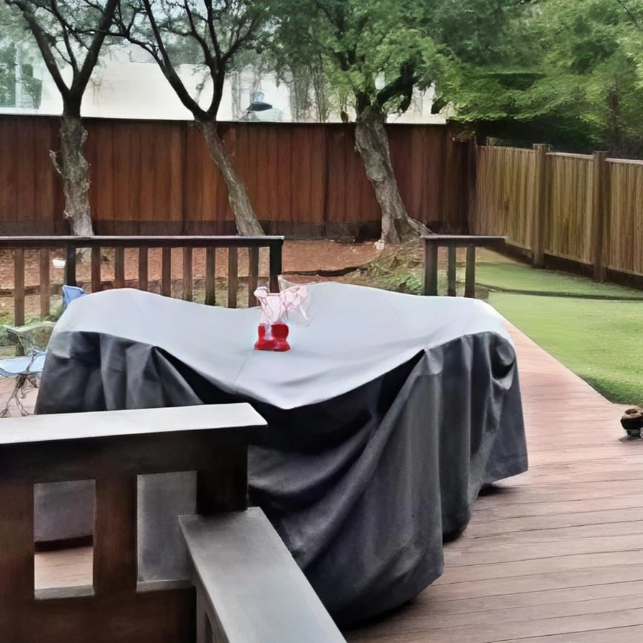 Wasserdichte PVC-Abdeckung für Gartenmöbel, leicht zu reinigen, reines Schwarz, Anti-Aging-Staubschutz für Tisch und Stuhl im Innenhof