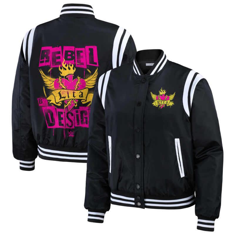 Schwarze Bomberjacke „Lita“ von Women's WEAR by Erin Andrews mit durchgehendem Reißverschluss Image