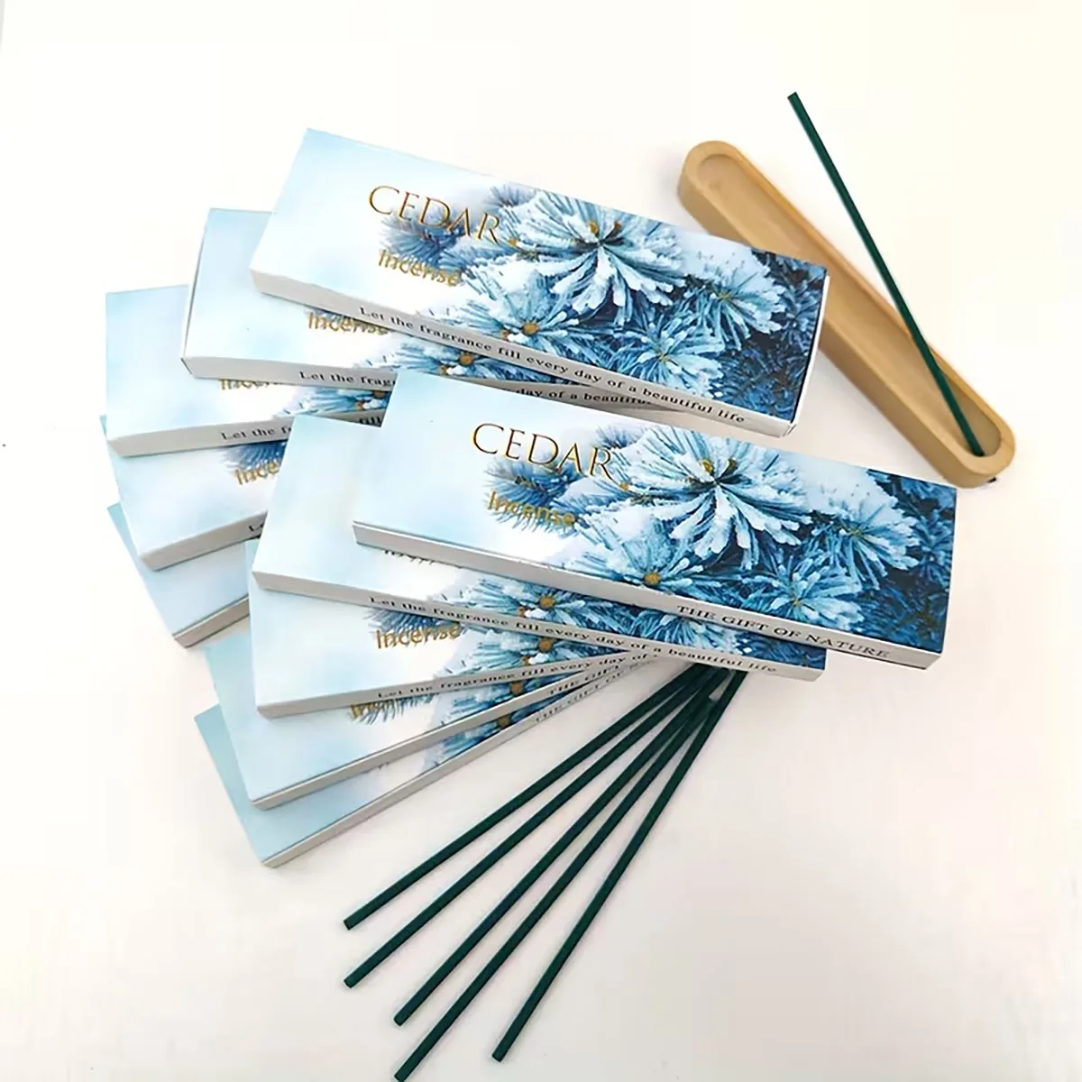 Aromatherapie-Sticks aus natürlichem Zedernholz – 12 cm / 4. 72-Zoll-Räucherstäbchen mit holzigem Aroma, hergestellt aus Pflanzenpulver und Holzpulver, geeignet für Luftreinigung, Meditation, Yoga – Image