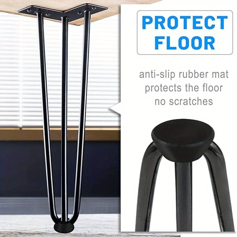 4 pièces Pieds de remplacement en fer épaissi pour meubles DIY, pour canapé, meuble TV, meuble de salle de bain, lit, table basse