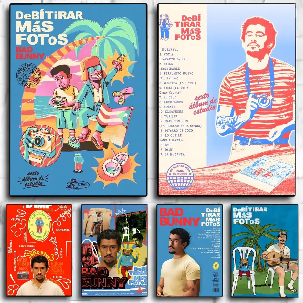 Hip Hop Rapper Bad Bunny D-Debi Tirar Mas Fotos Poster Wand Kunstdruck Poster Dekorative Wandbild Home Decor Geschenk Ungerahmt