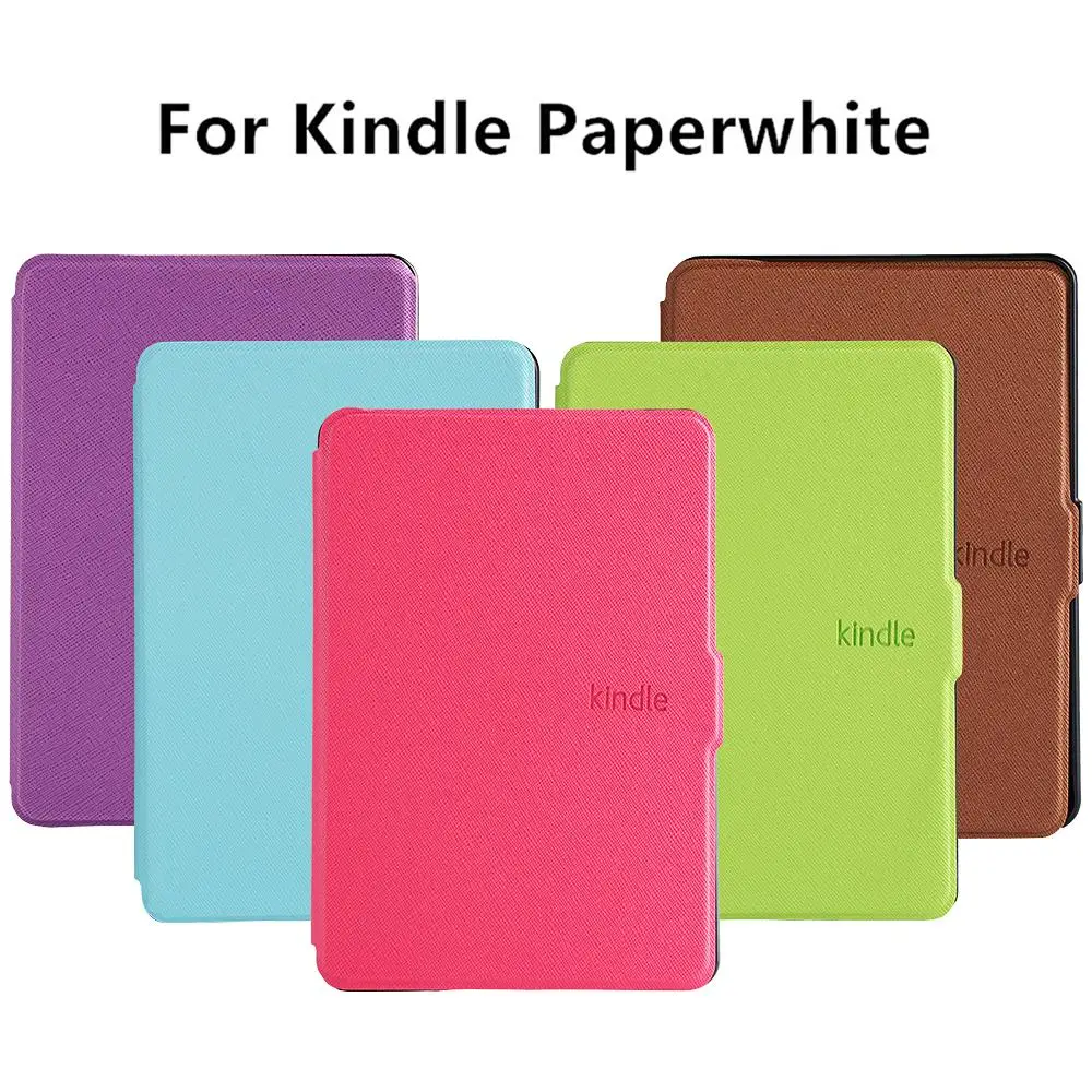 PU Leather Cover 6" eBook Reader Protective Shell For Kindle 8/10th Gen Paperwhite 1/2/3/4 Auto Wake/Sleep Ultra Slim Smart Case