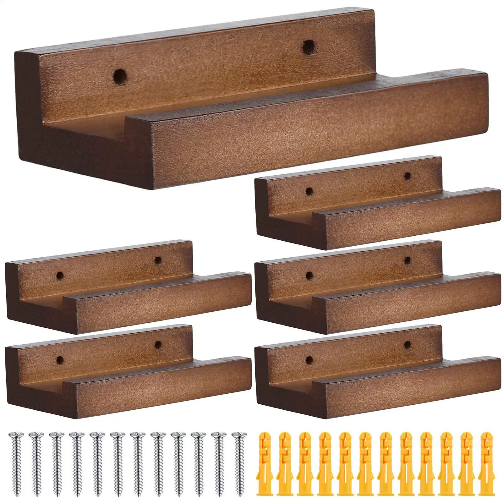6 stücke Holz vinyl rekord wand regal Wand Plattenspieler Regal retro hause dekorationen album/LP/CD/buch display rack halter