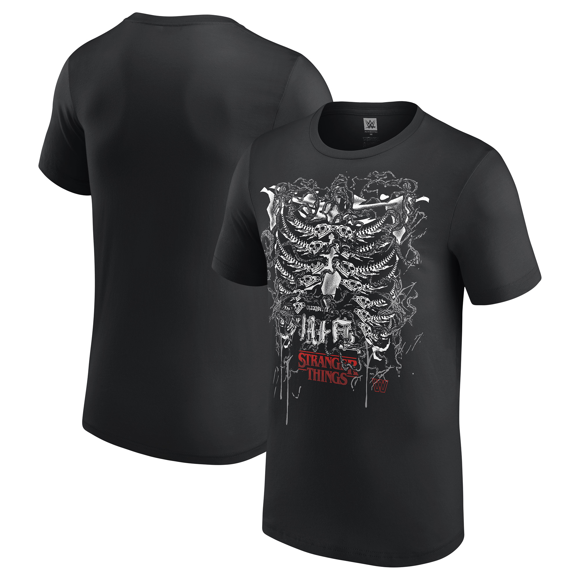 Schwarzes Herren-T-Shirt von Dominik Mysterio (WWE x Stranger Things) Image