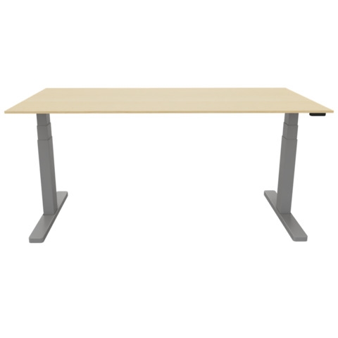 Schreibtisch elektrisch höhenverstellbar, 160x80cm, ahorn/silber Image