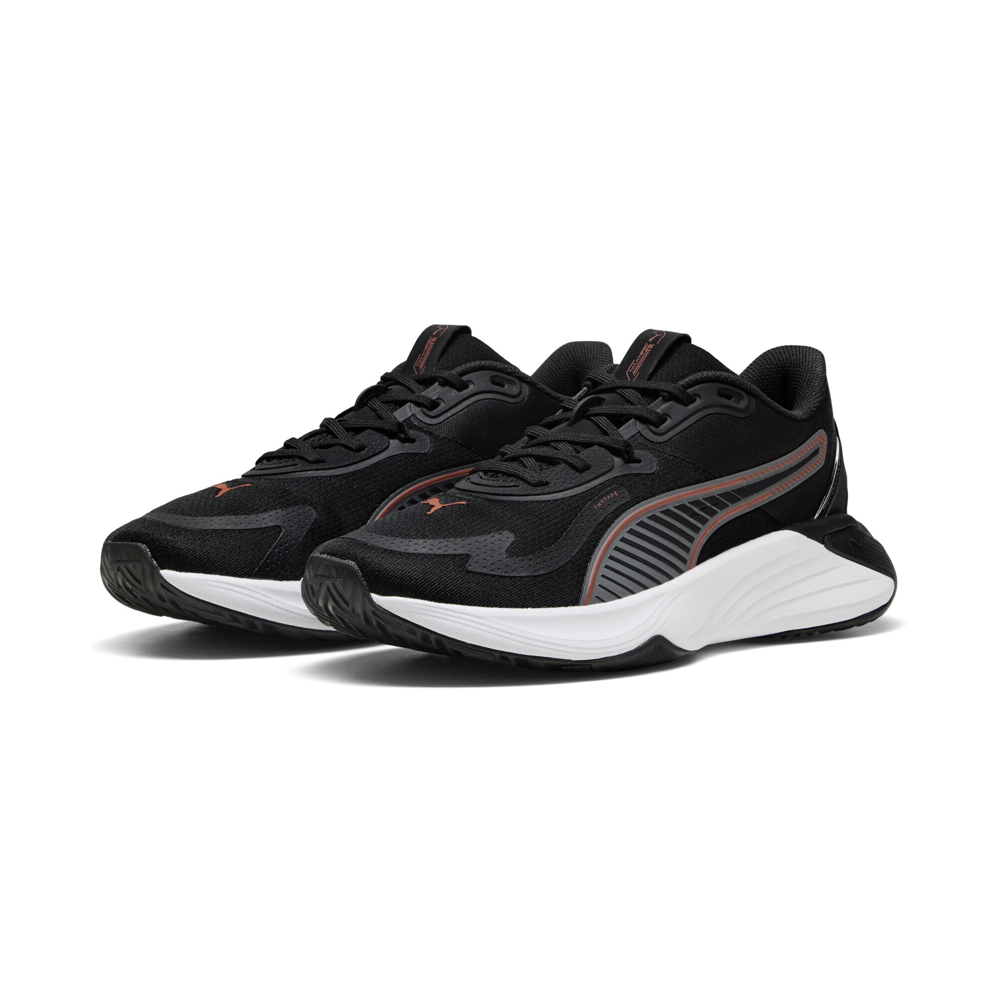 Trainingsschuh PUMA "PWR Hybrid Trainingsschuhe Erwachsene", Damen, Gr. 39, schwarz cool schwarz gray amarena orange, Obermaterial: Textil, Synthetik; Futter: Textil; Innensohle: Textil; Laufsohle: Gummi, Schuhe