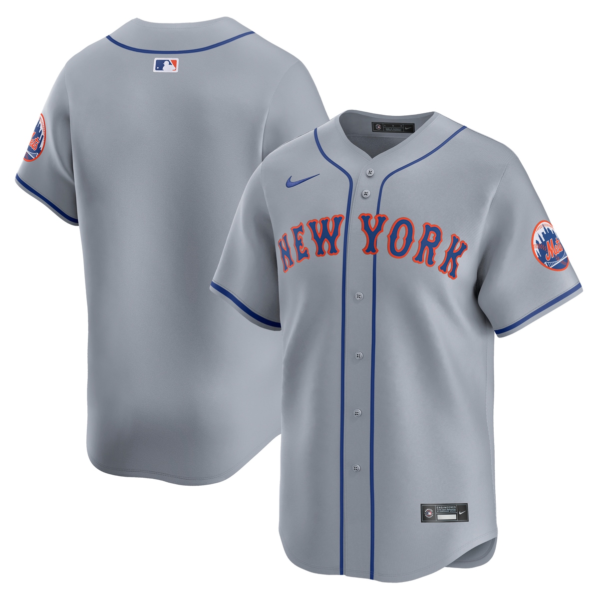 Footballtrikot NIKE "Nike Trikot New York Mets Nike MLB Limited Road", Damen, Gr. XL, grau, 100% Polyester, Trikots