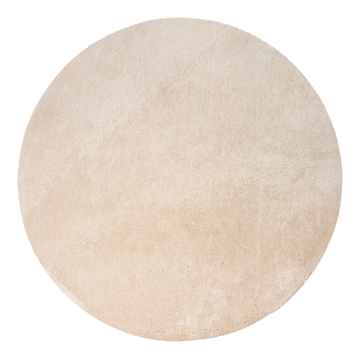 KADIMA DESIGN Teppich Kurzflor waschbar Unifarben Wohnzimmer schmutzabweisend Beige Rund 200D | 100% Polyester | Florhöhe: 10 mm | pflegeleicht Image