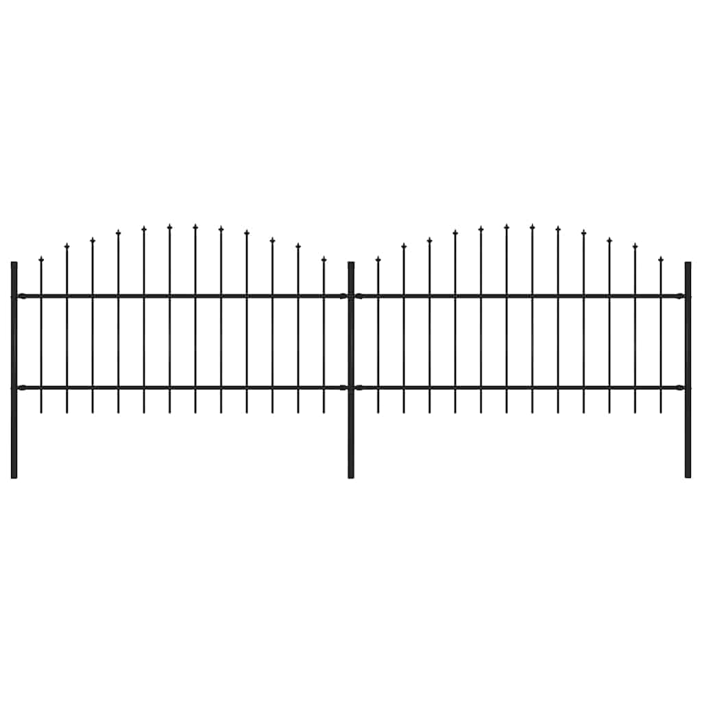 vidaXL Gartenzaun mit Speerspitze Stahl 359 x 125 cm Schwarz Image