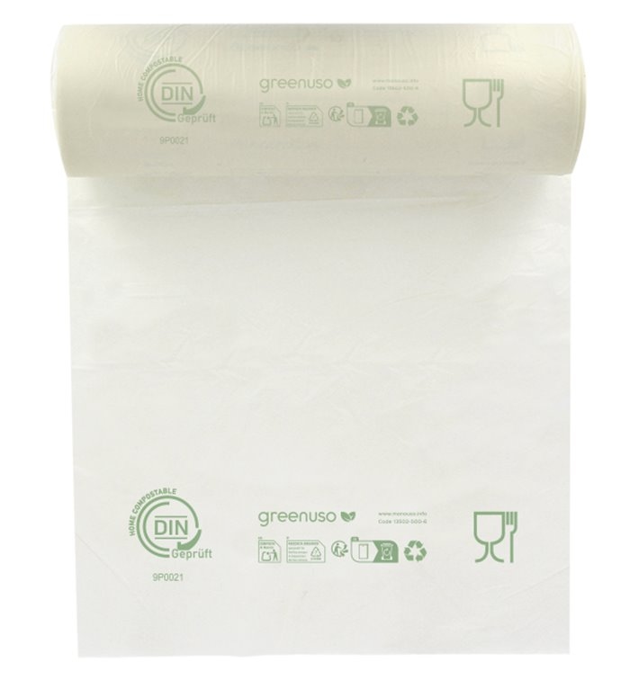 Greenuso MONOUSO - Rolle mit Flachbeutel Markt Home Compost “Classic” 30x40cm 12µm (3.000 Stück) Image