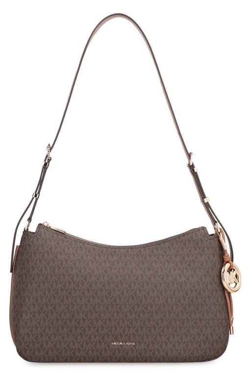 Medium Nolita Shoulder Bag With Logo - Gray - Michael Kors Shoulder Bags