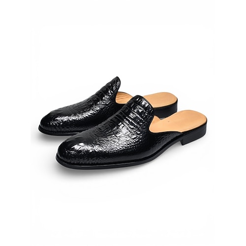 Echtleder-Mules für Herren – braune Slipper für Sommerhochzeiten und Strandpartys Image