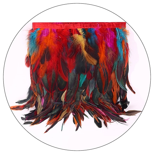 Karneval 2026 Rio Karneval Samba Zubehör Damen Rot Feder Choker Kragen Gothic Vampir Teufel Kostüm Halskette Brasilien Festival Aufführung Kostüm Image