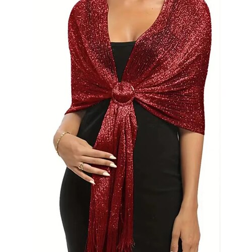 Damenschal aus Polyester, inklusive Acrylknöpfen, in verschiedenen Farben erhältlich, perfekt für Hochzeiten und Abendveranstaltungen Image