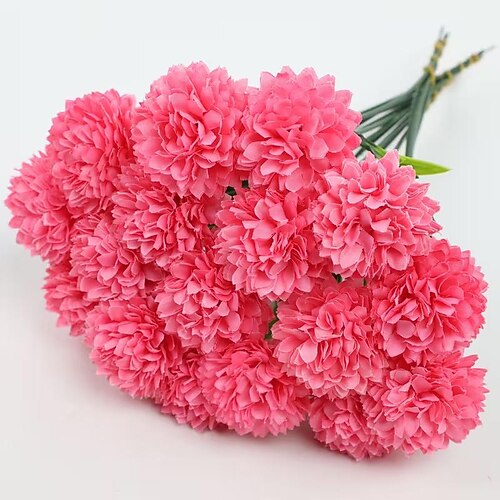 18 Sträuße mehrfarbiger, realistischer künstlicher Chrysanthemen – pflegeleichter Blumenstrauß in Weiß, Rot, Rosa, Gelb, Grün und Grau – ideal als Tischdekoration für Zuhause, Hochzeiten und Partys. Image