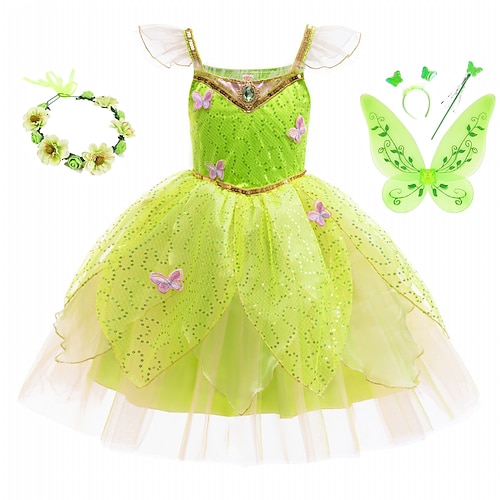 Buchwoche 2026, Mädchenkleid, einfarbig, ärmellos, lässig, festlich, modisch, süß, Polyester, Sommer, Frühling, ab 4 Jahren, grün Image