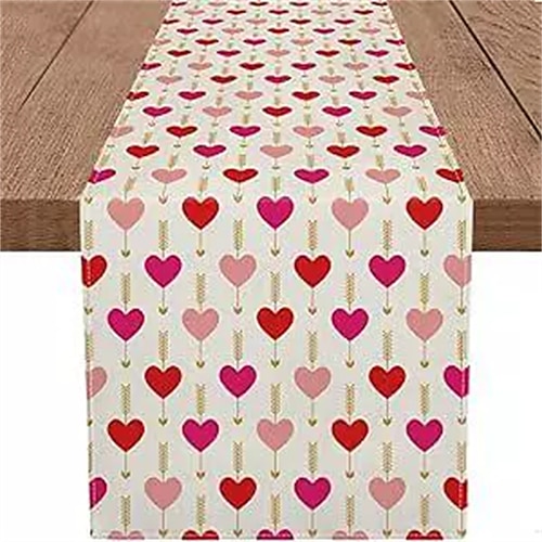 Tischsets mit rosa Herzmotiven zum Valentinstag, Partydekoration, festliche Tischdecken für Zuhause, Tischdekoration Image