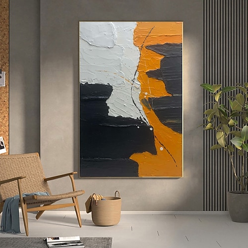 Handgemaltes Ölgemälde auf Leinwand, Wandkunst, abstrakte Texturmalerei, Wohnzimmer- und Eingangsbereichdekoration, Heimdekoration, gerollt, rahmenlos, ungespannt Image