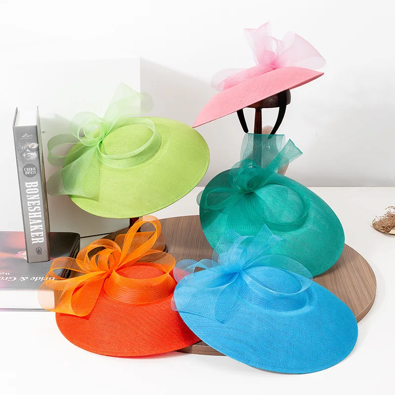 Luxus Grün Lila Blau Fascinator Hut Kopfschmuck für Frauen Cocktail Bankett Party Fascinator Elegante Gesicht Schleier Kopfschmuck