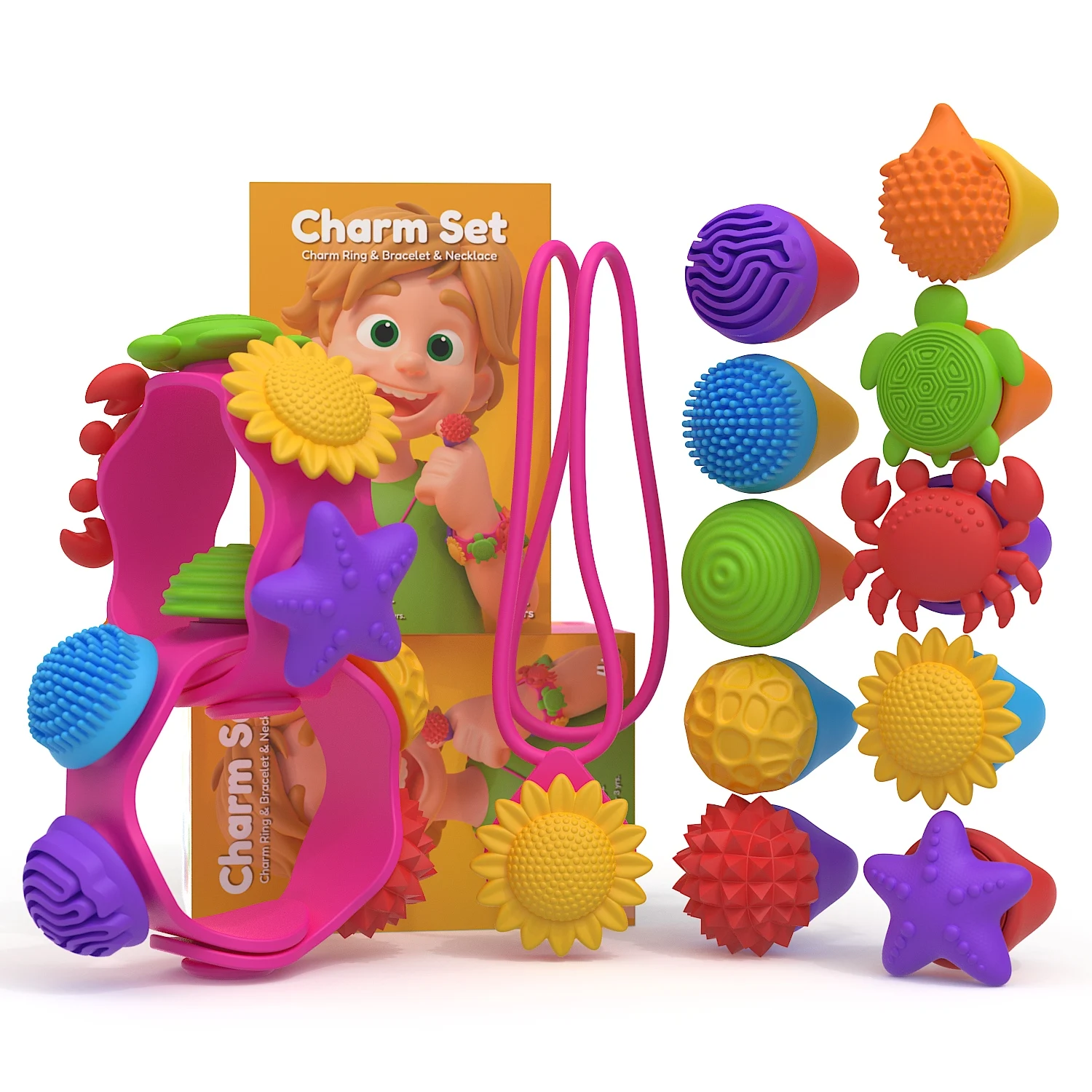 Fidget-Ringe, sensorisches Spielzeug für Kinder: 13er-Pack Fidget-Angst-Spinner-Ringe – sensorisches Autismus-Spielzeug für besondere Bedürfnisse, ADHS Image