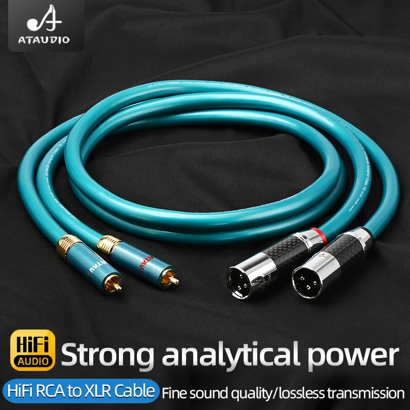 ATAUDIO RCA auf XLR-Audiokabel HiFi 8N OCC 2RCA Stecker auf 2XLR Stecker (Buchse) Hochleistungs-Stereo-Abgeschirmt für Mischverstärker Image